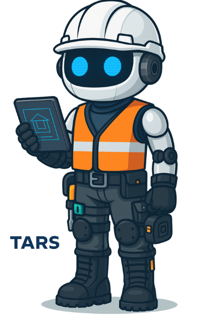 Asistente robot de ConstruIA con equipo de seguridad